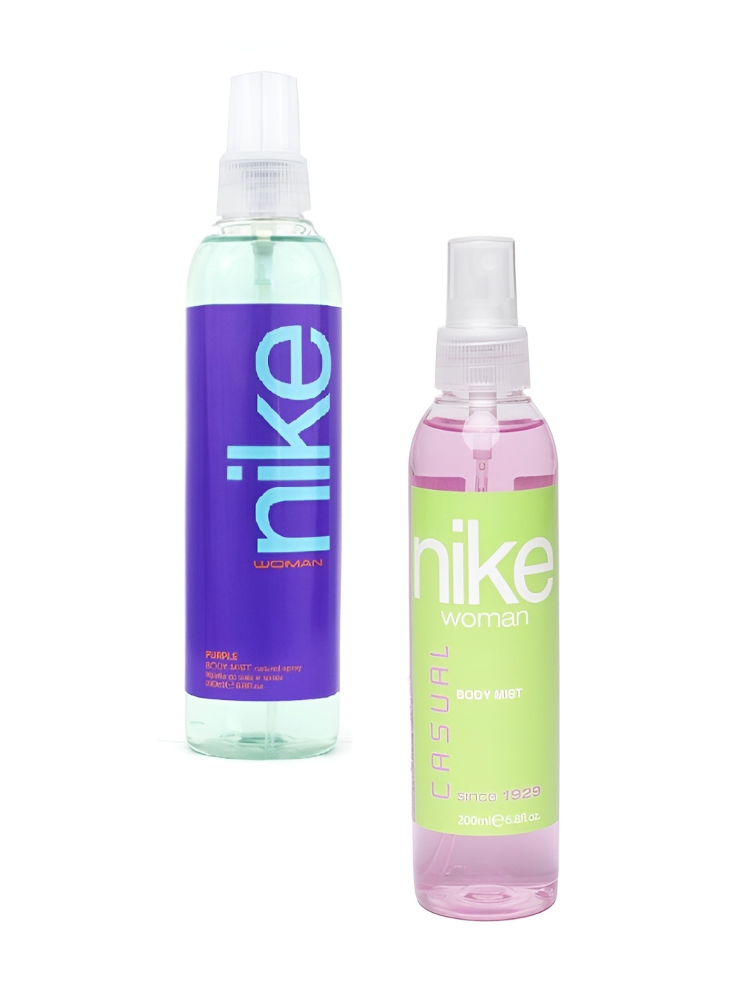 

Nike Women Set Of 2 Purple & Casual Body Mist Natural Spray 200 ml Each, Transparent