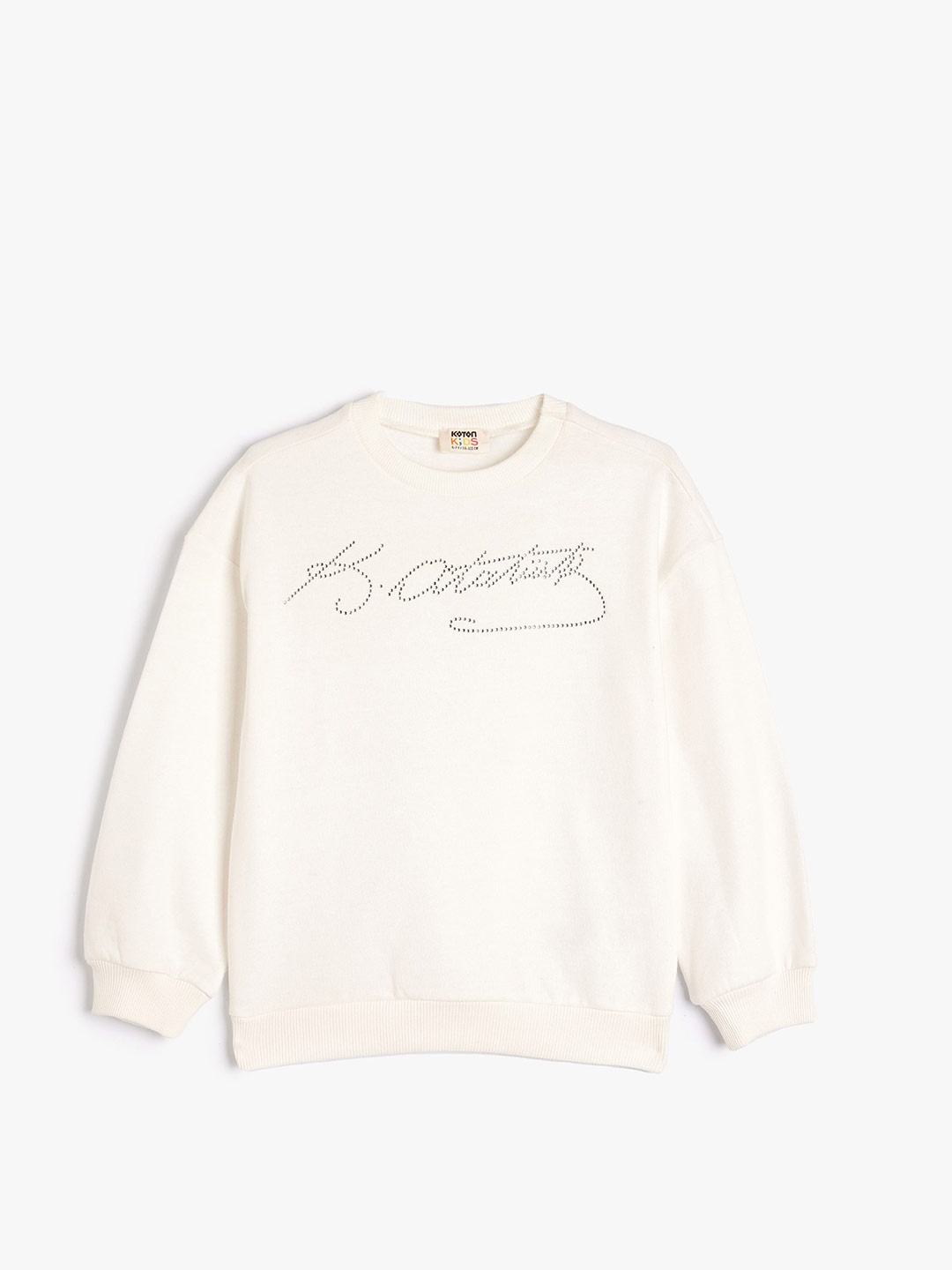 

Koton Girls Typography Printed Sweatshirt, Beige