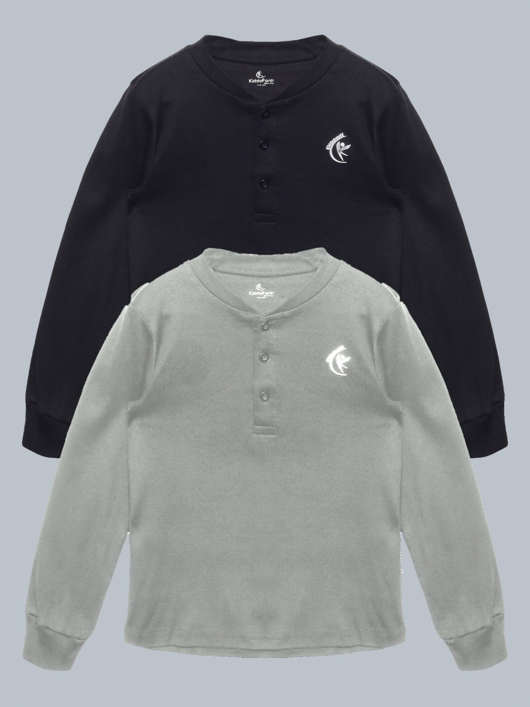 

KiddoPanti Kids 2 Henley Neck Applique T-shirt, Black