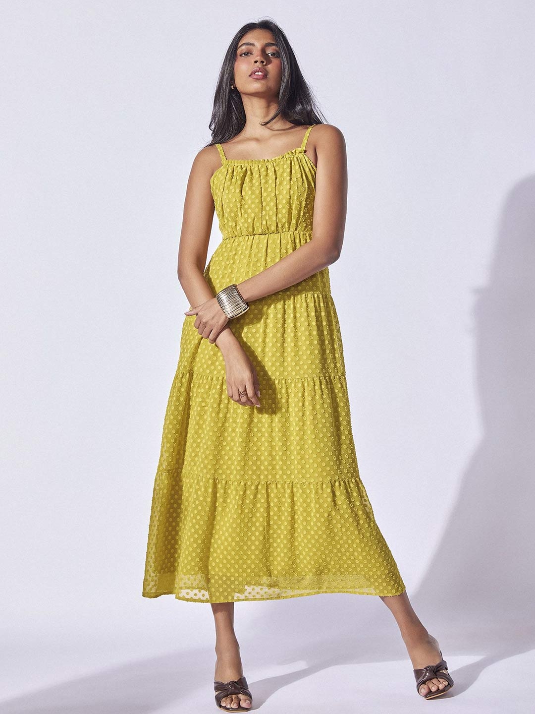 

The Label Life Print Fit & Flare Midi Dress, Yellow