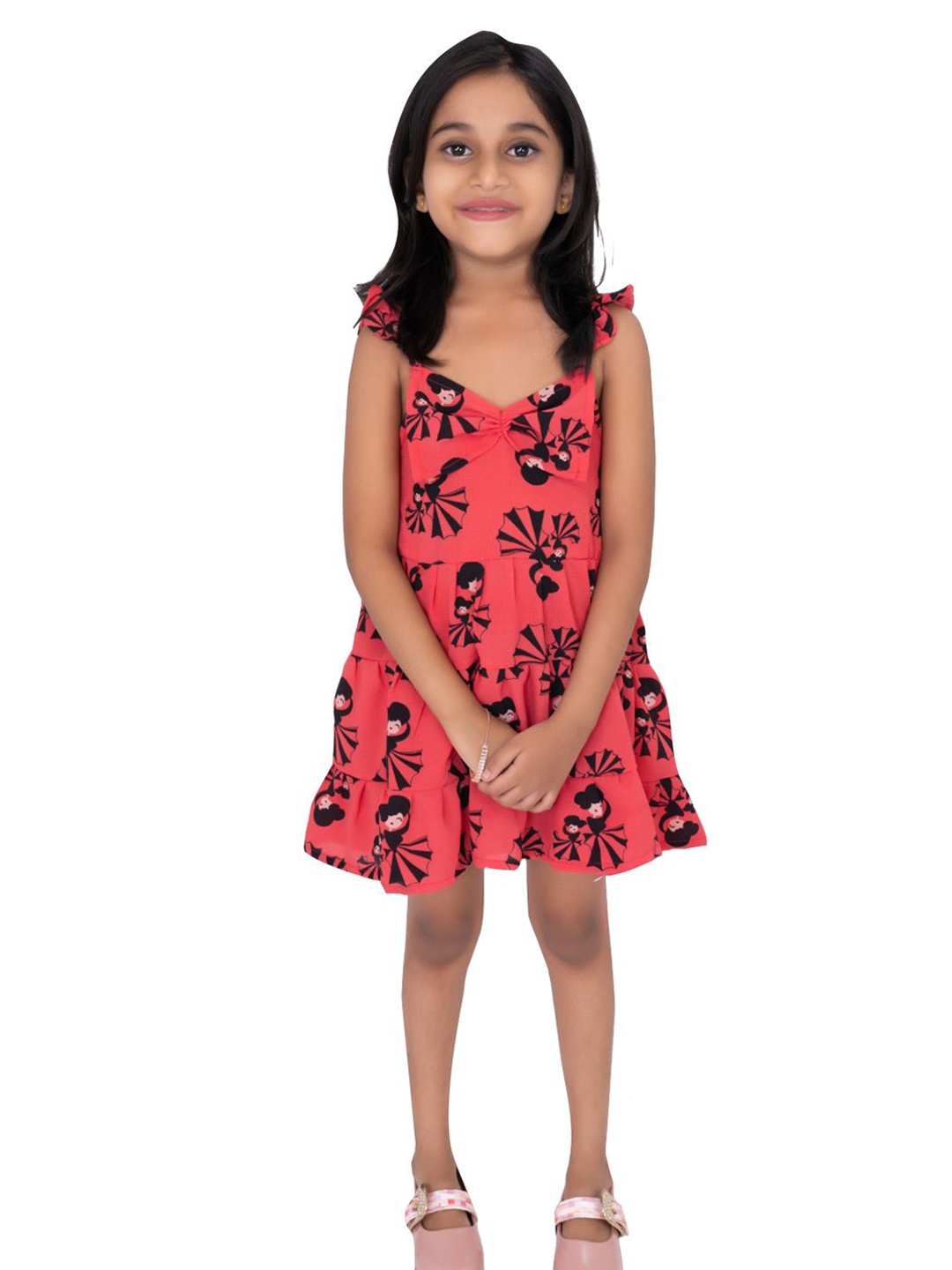 

BAESD Floral Print A-Line Dress, Red