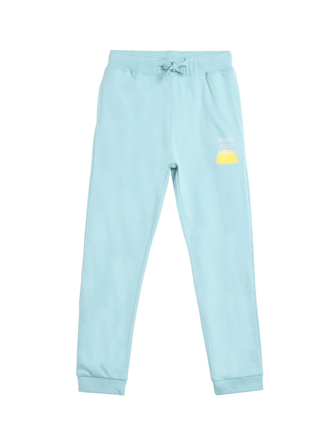 

Campana Girls Typography Printed Cotton Mid-Rise Joggers, Blue