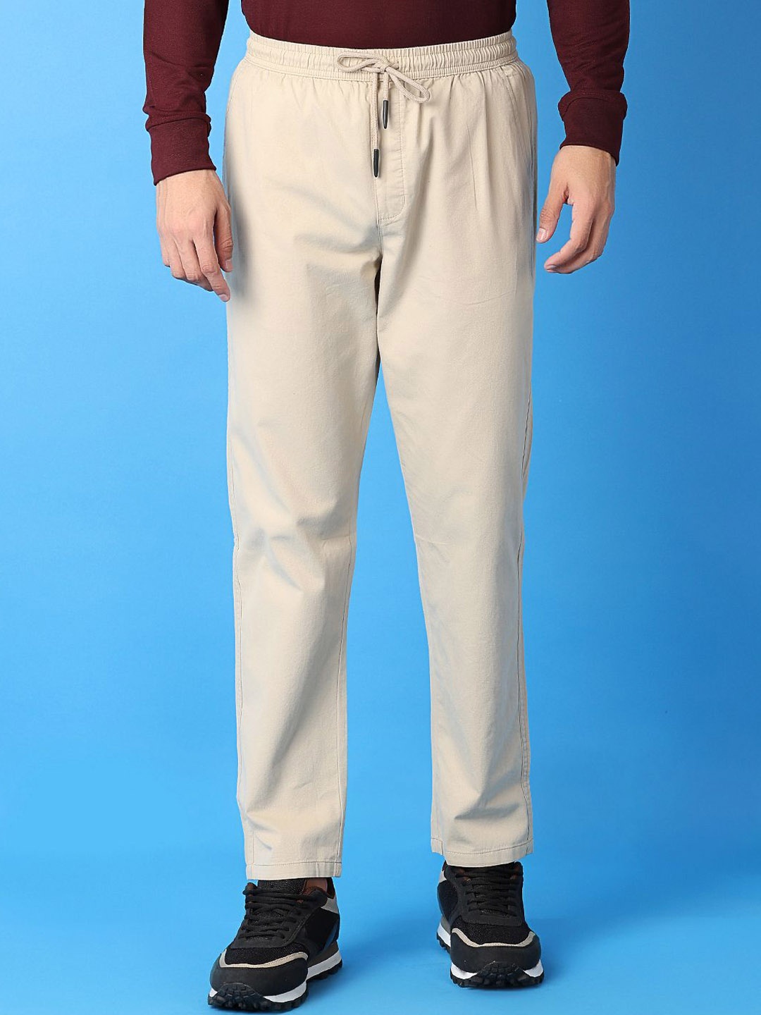 

V-Mart Men Mid-Rise Track Pant, Khaki