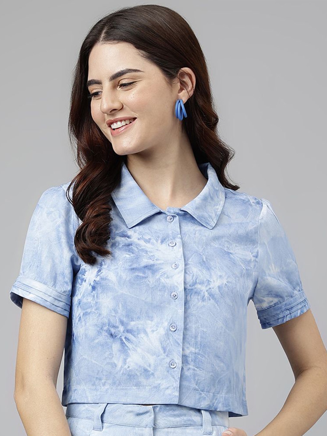 

Latin Quarters Women Floral Opaque Printed Casual Shirt, Blue