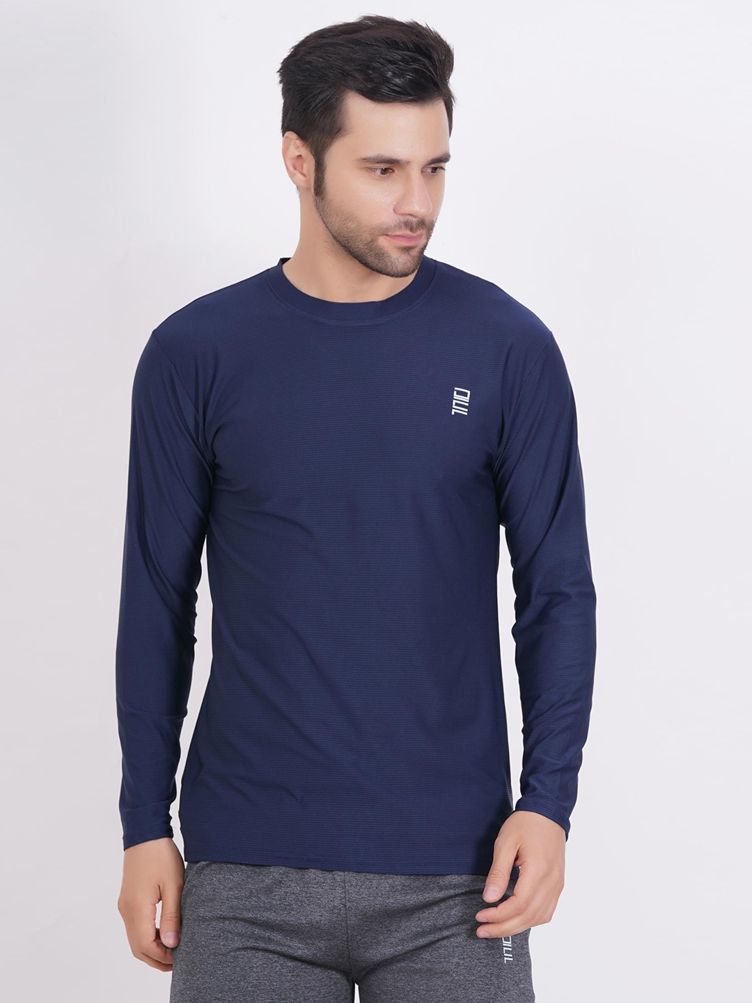 

DAFABFIT Men Slim Fit T-shirt, Navy blue