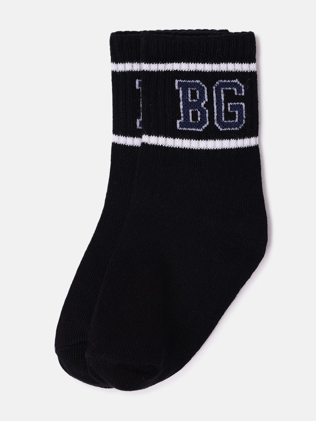 

Blue Giraffe Boys Patterned Above Ankle-Length Socks, Black