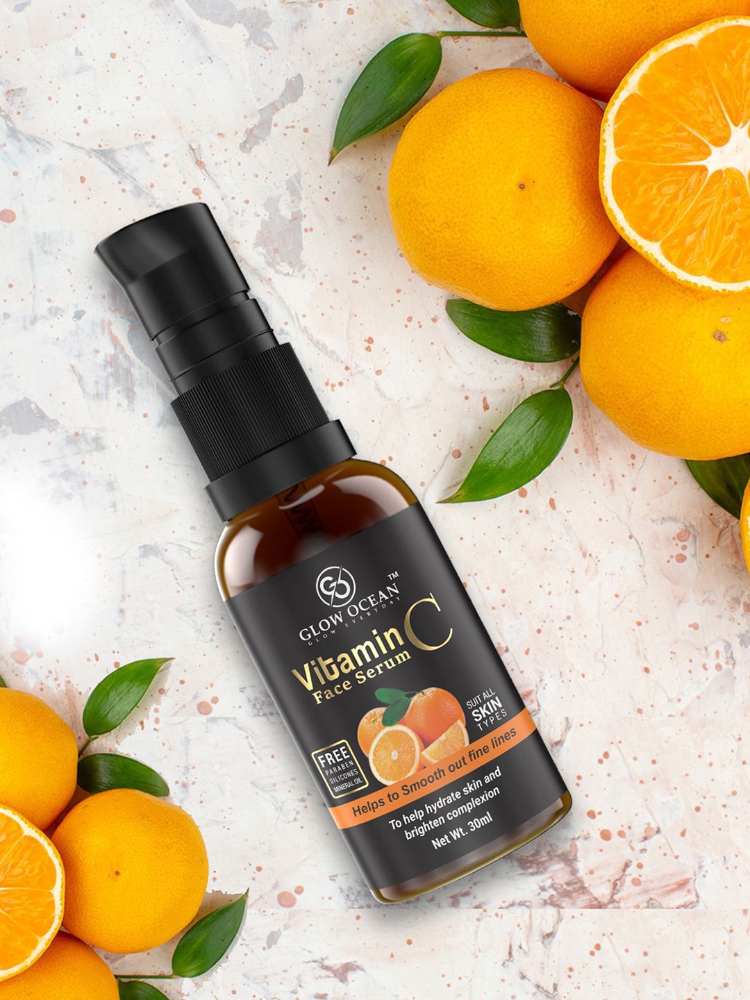

Glowocean Vitamin C Face Serum For Dark Spots- 30 ml, Black