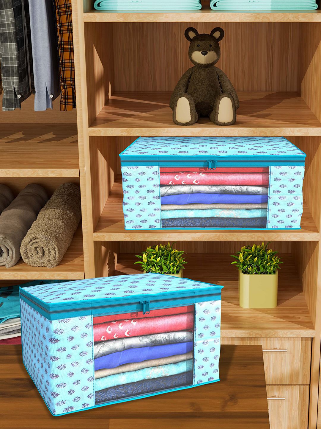 

Kuber Industries Blue Set of 9 Regular Drawer Organiser Organisers