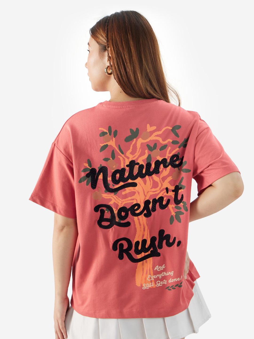 

The Souled Store Women Typography Printed Pockets T-shirt, Red