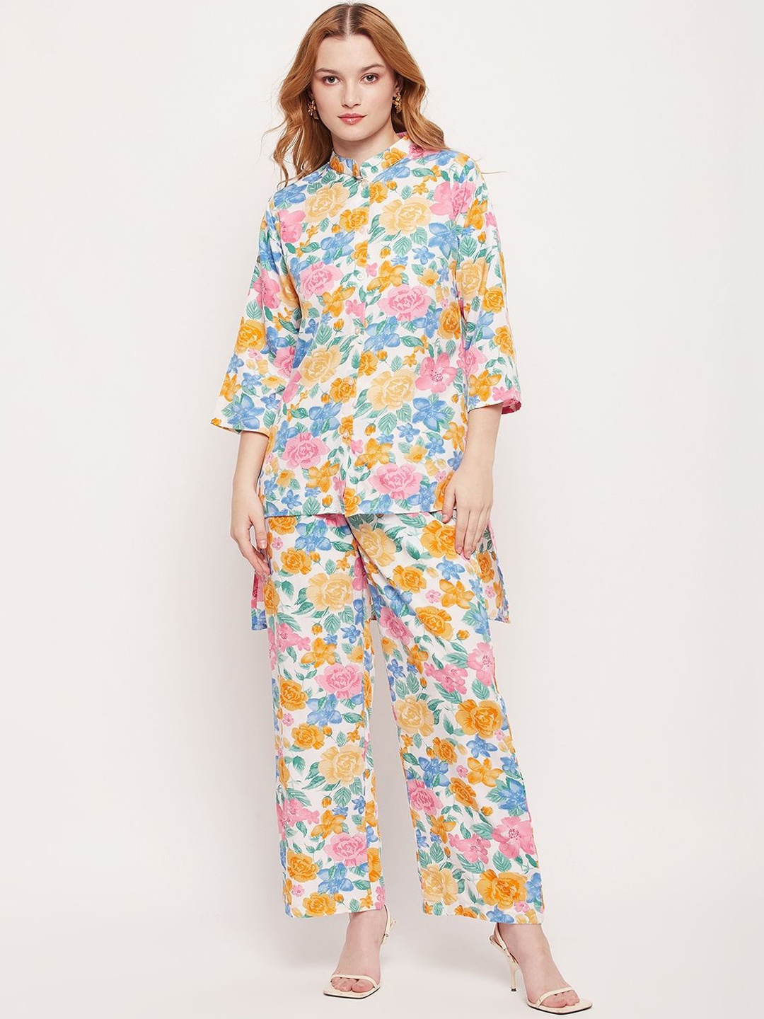 

Murcia Printed Top With Trousers Co-Ords, Blue