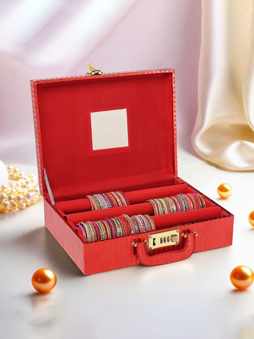 

Kuber Industries Red Set of 1 Regular Jewellery Organiser Organisers