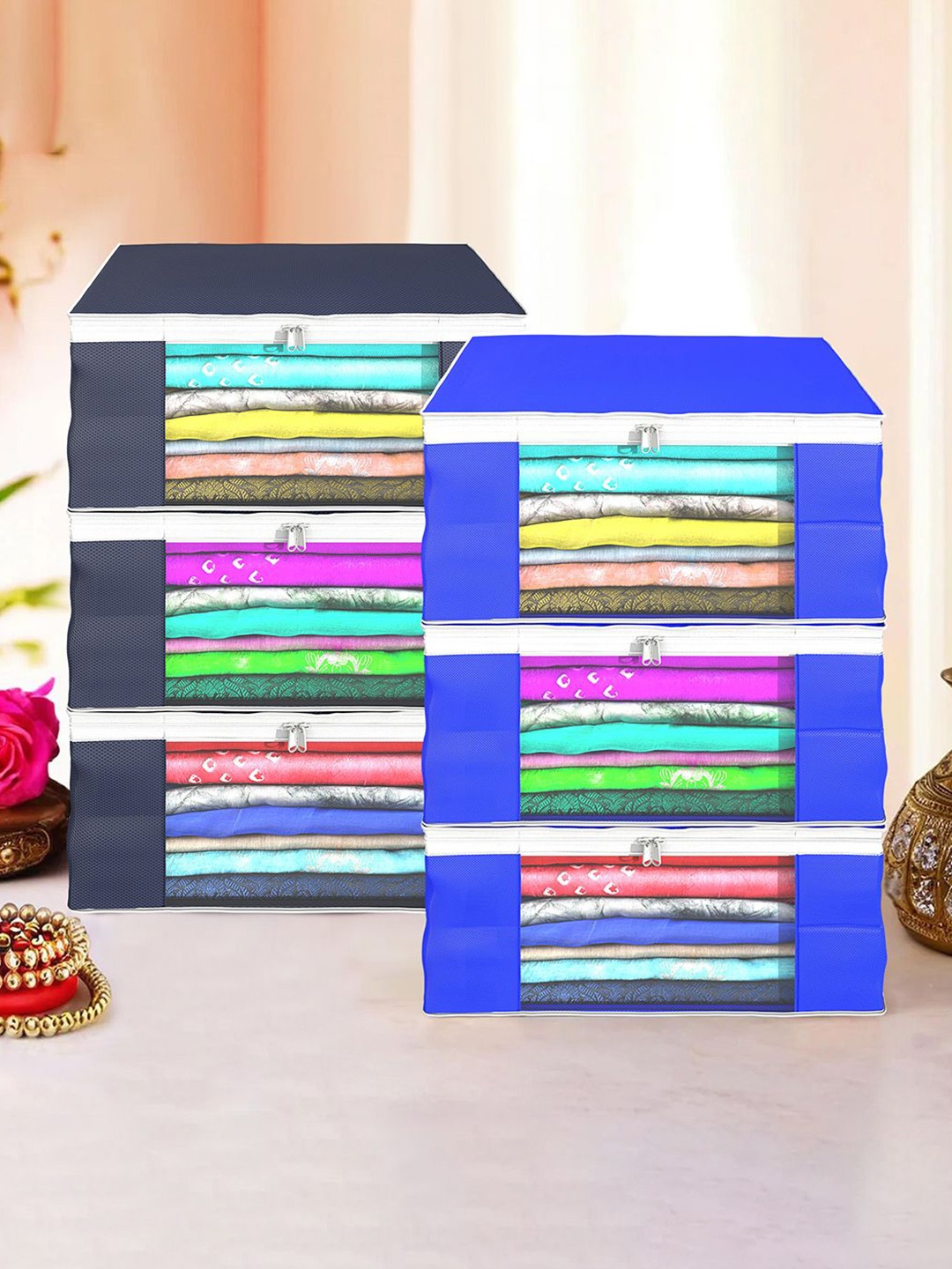 

Kuber Industries Blue Set of 6 Regular Drawer Organiser Organisers