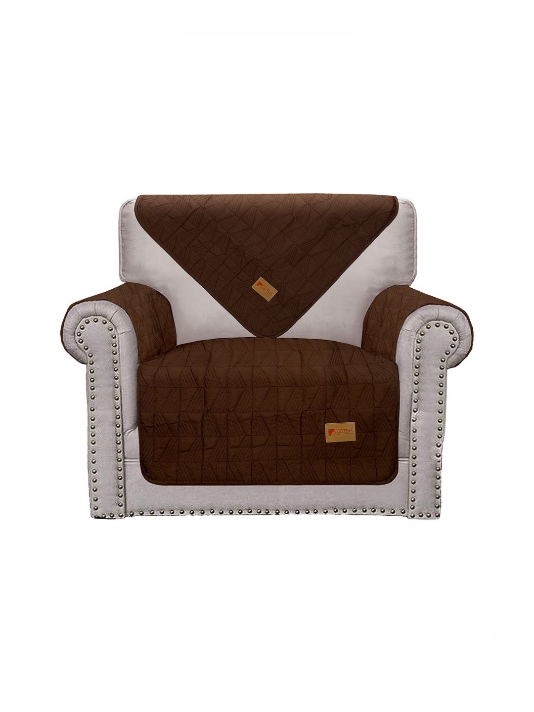 

Cortina Brown Solid Polyester 4 Piece Sofa Cover With Arms