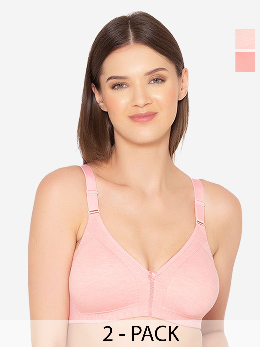 

GROVERSONS Paris Beauty Full Coverage Solid Bra Pack of 2, Peach