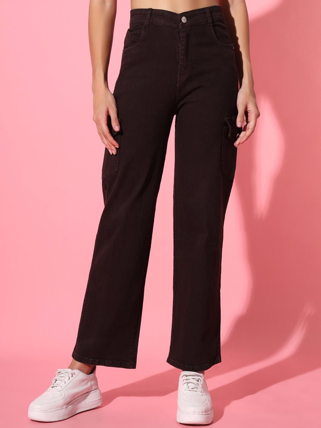 

BAESD Women Comfort High-Rise Low Distress Jeans, Black