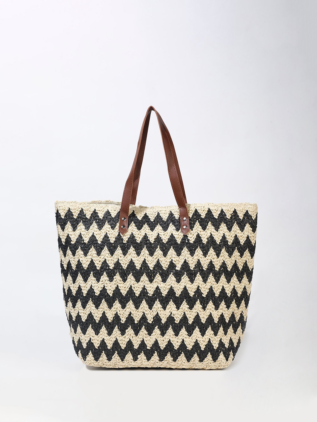 

LULU & SKY Printed Oversized Structured Tote Bag with Tasselled, Multi