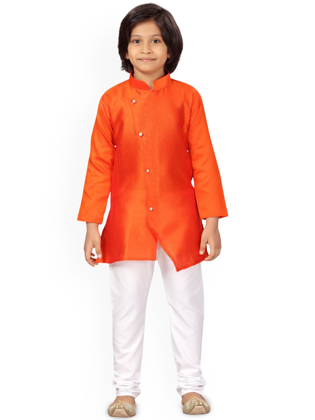 

BAESD Boys Pure Cotton Straight Kurta with Pyjamas, Orange