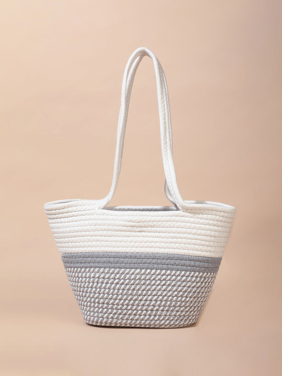 

LULU & SKY Striped Structured Shoulder Bag with Cut Work, Multi