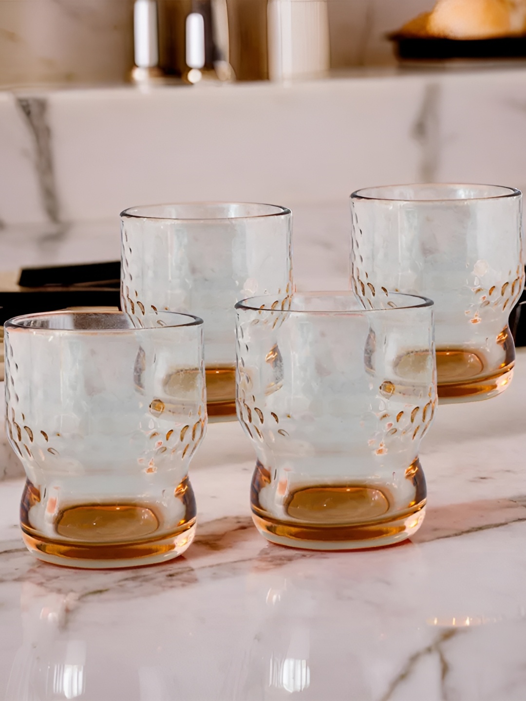 

UMAI 4 Pcs Lead Free Water Glasses 300ml Each, Brown