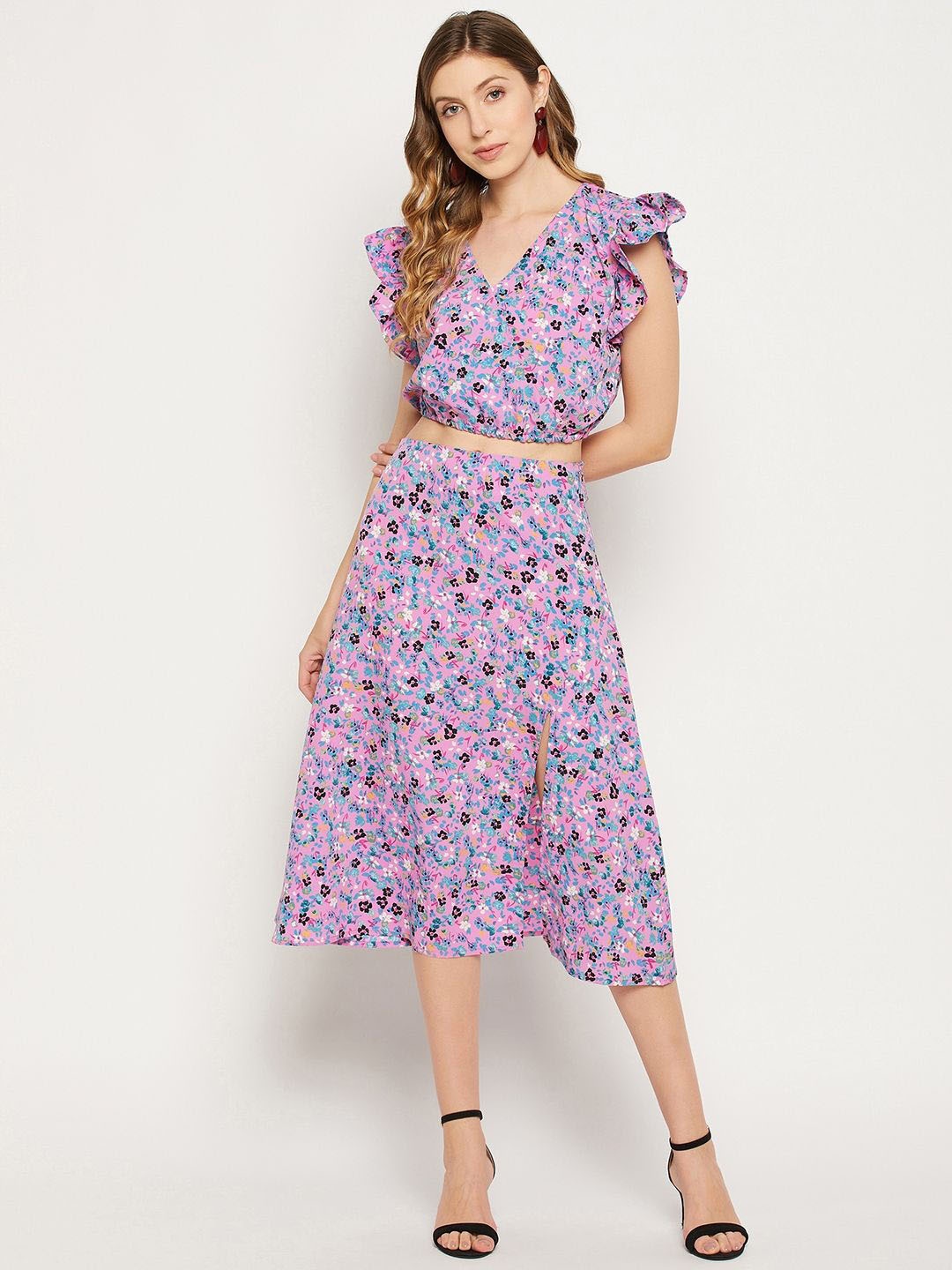 

Murcia Printed Top With Skirt Co-Ords, Pink