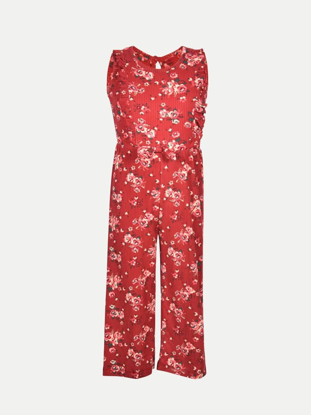 

BAESD Girls Printed Round Neck Basic Jumpsuit, Red