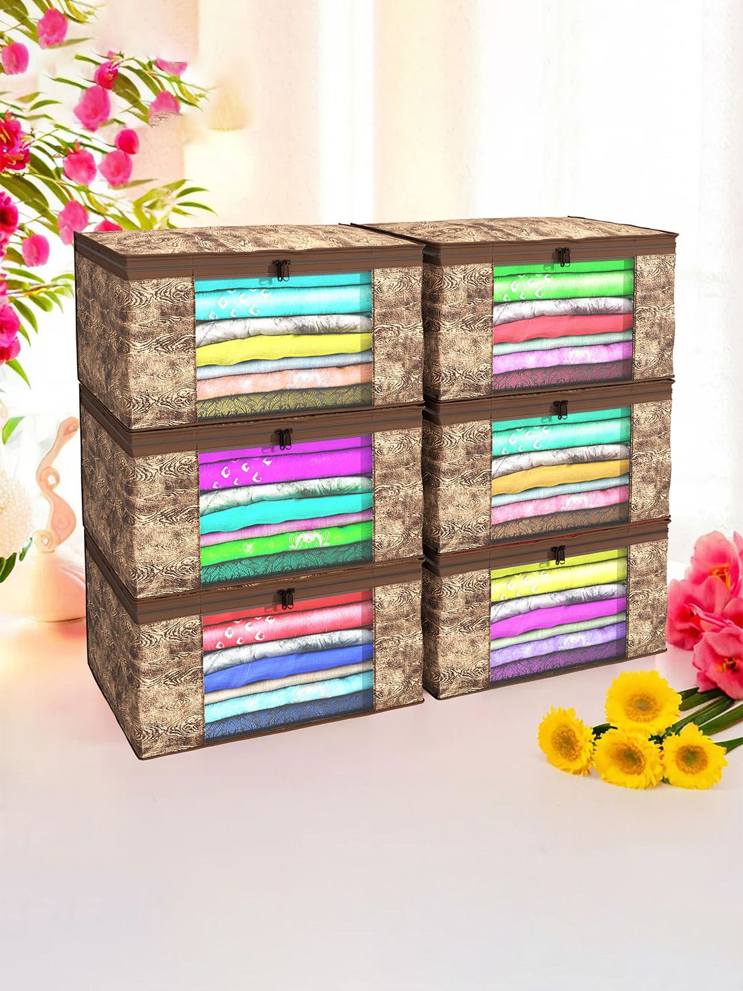 

Kuber Industries Brown Set of 6 Regular Drawer Organiser Organisers