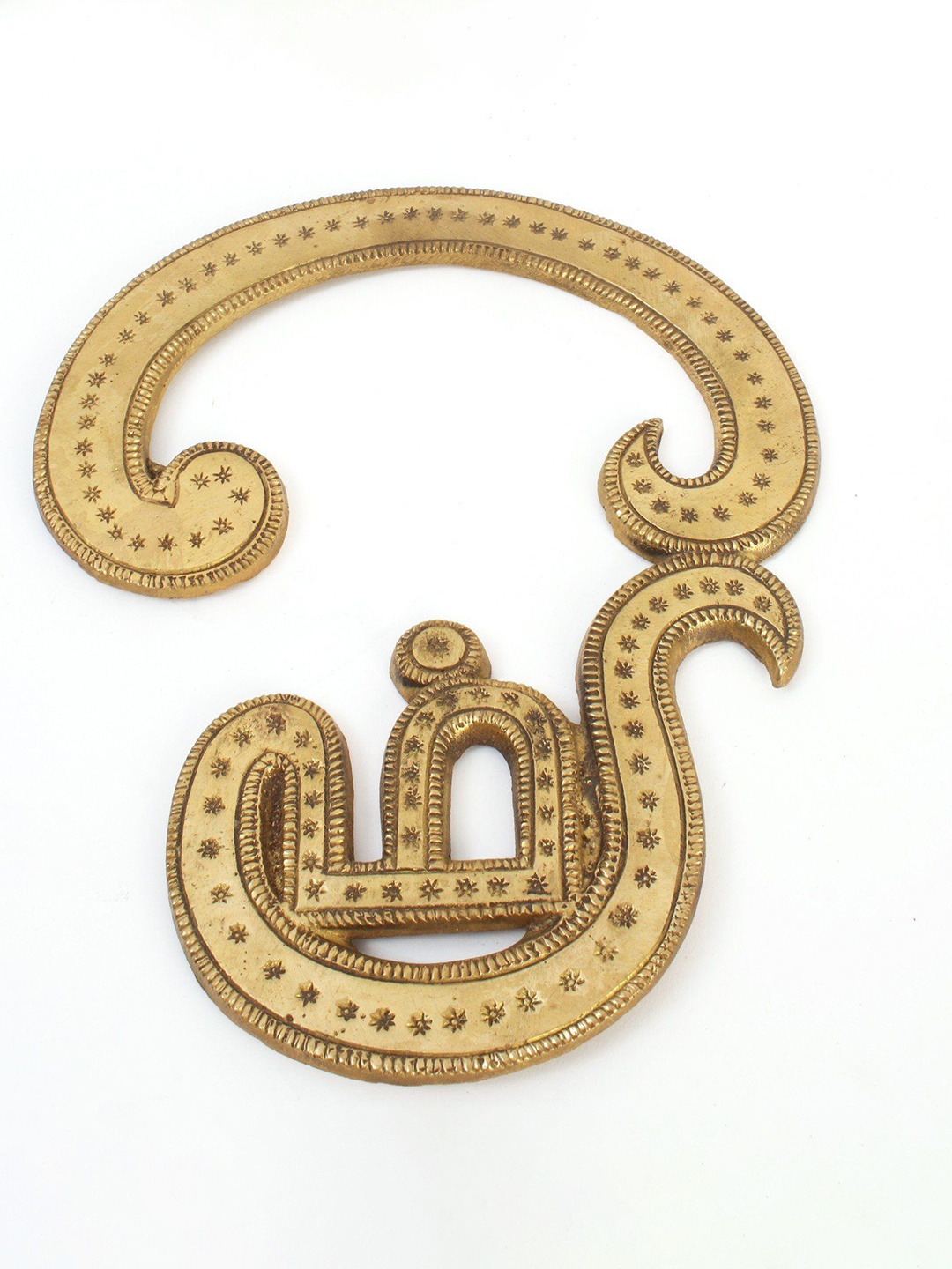 

Exotic India Brass Tamil Om Wall Hanging, Gold