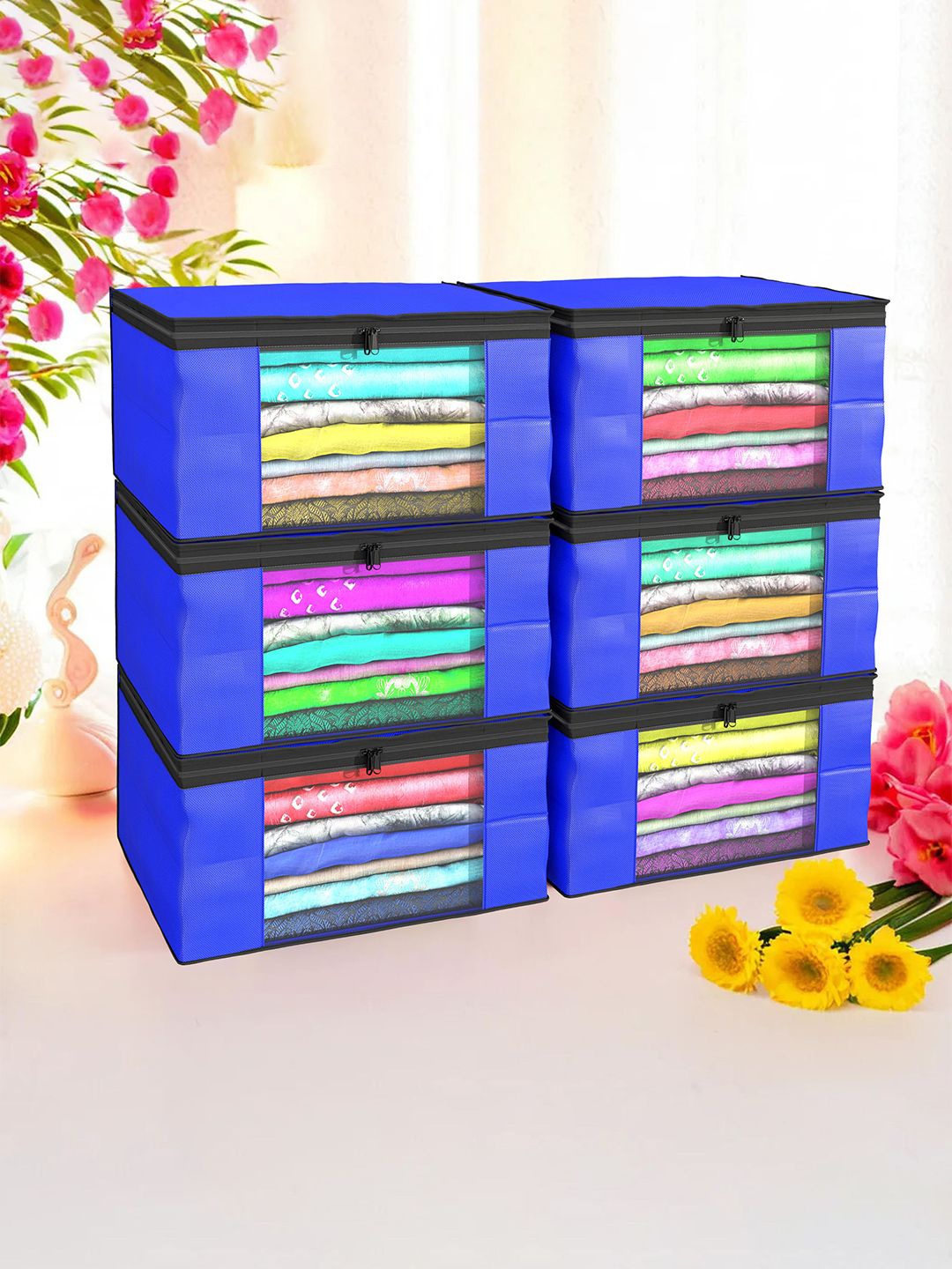

Kuber Industries Blue Set of 6 Regular Drawer Organiser Organisers