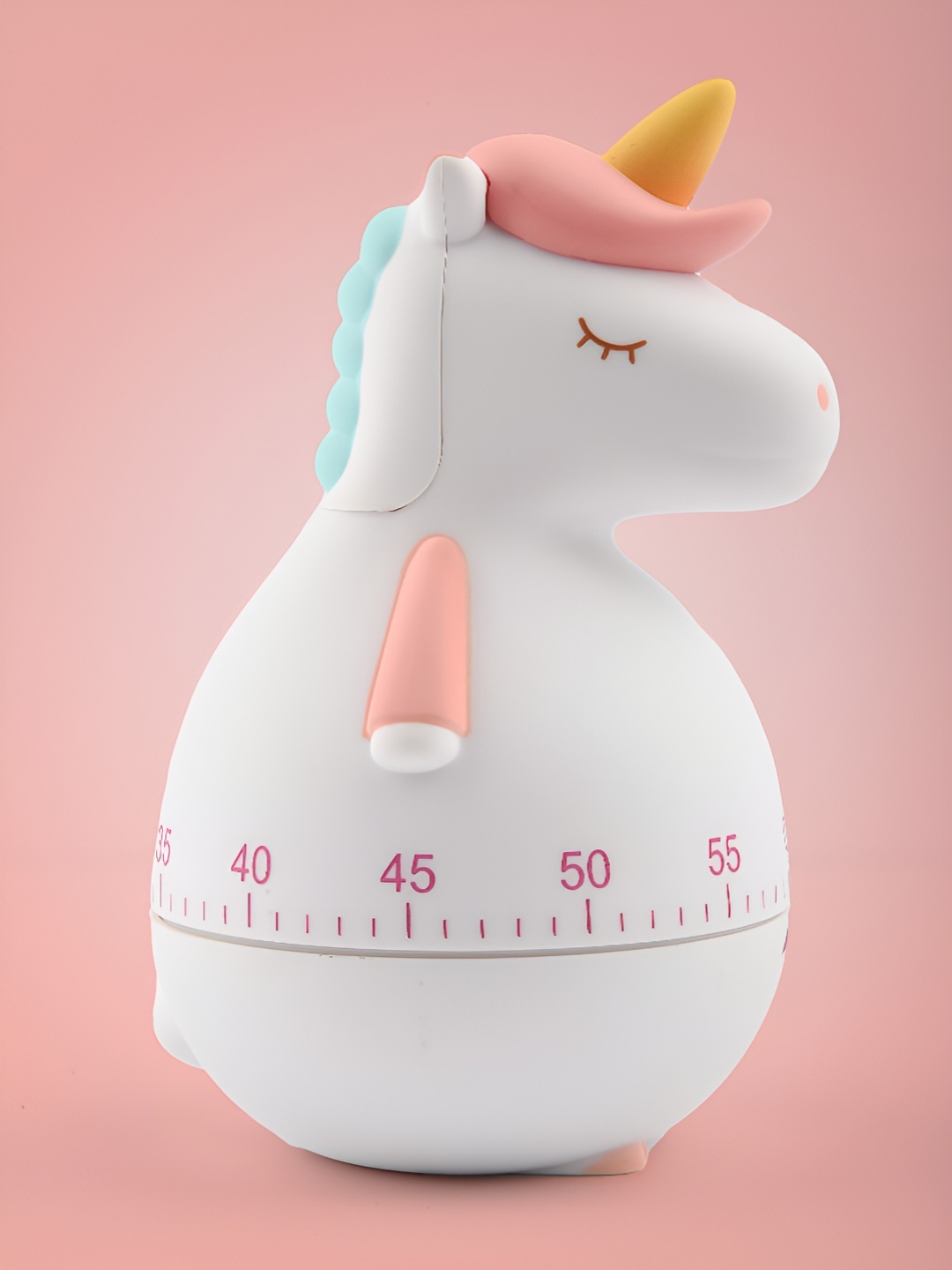 

COMICSENSE White & Pink Printed Animal Shaped Traditional Alarm Clock