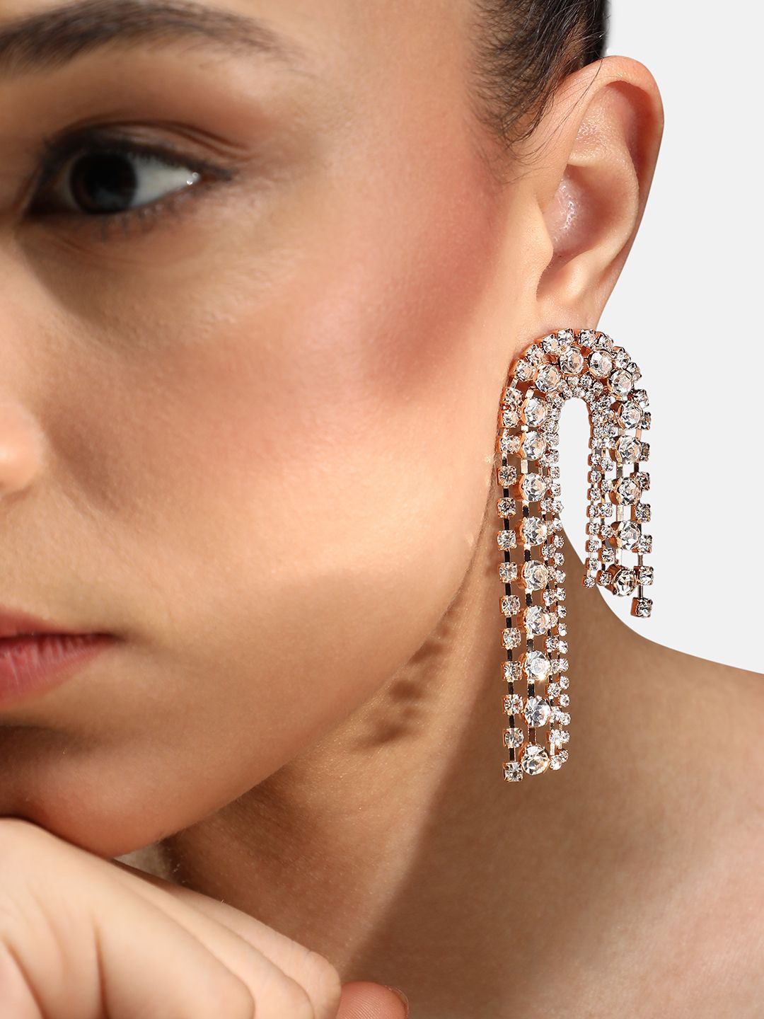 

SOHI Contemporary Half Hoop Earrings, Silver