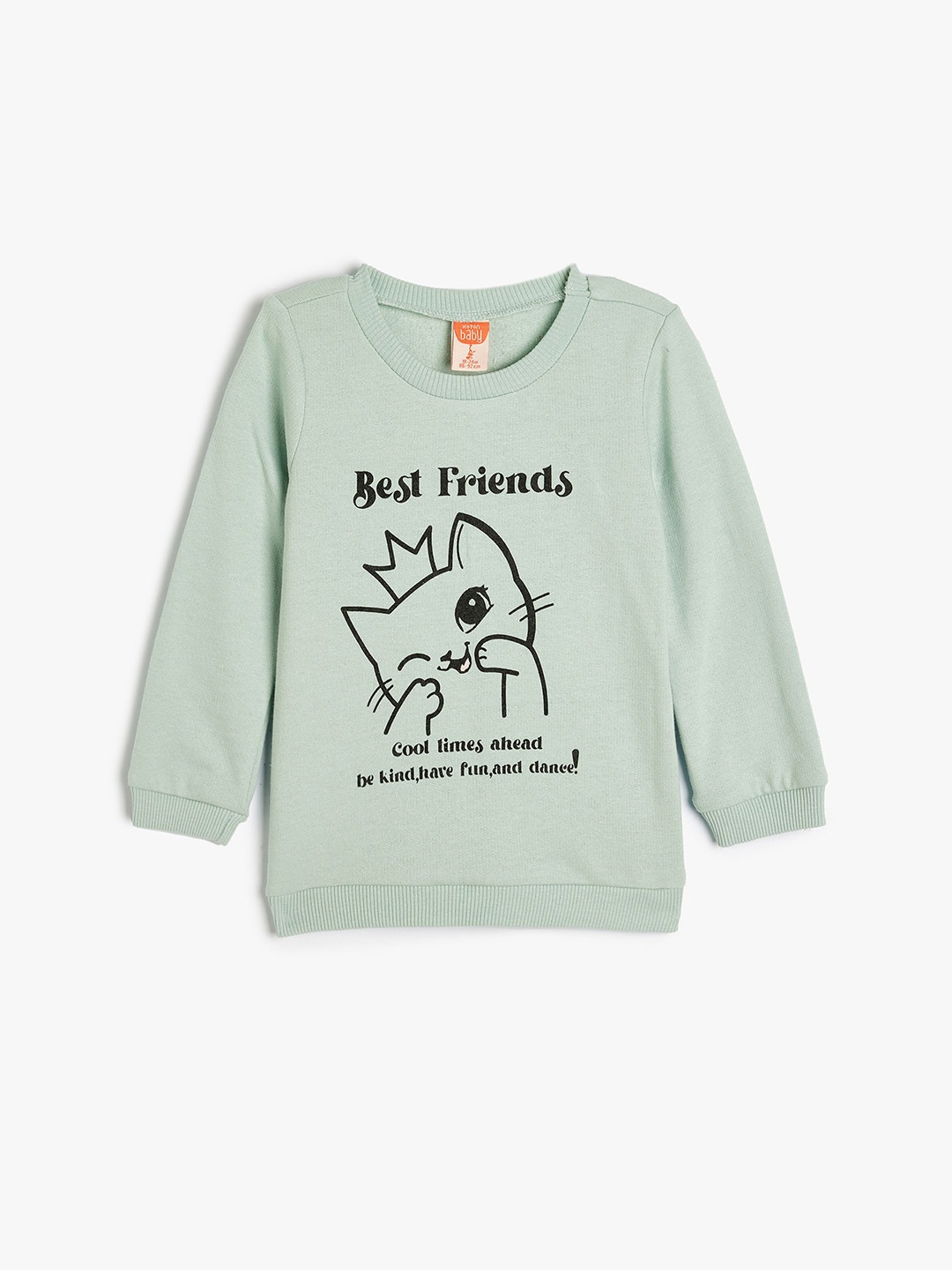 

Koton Girls Typography Printed Sweatshirt, Olive