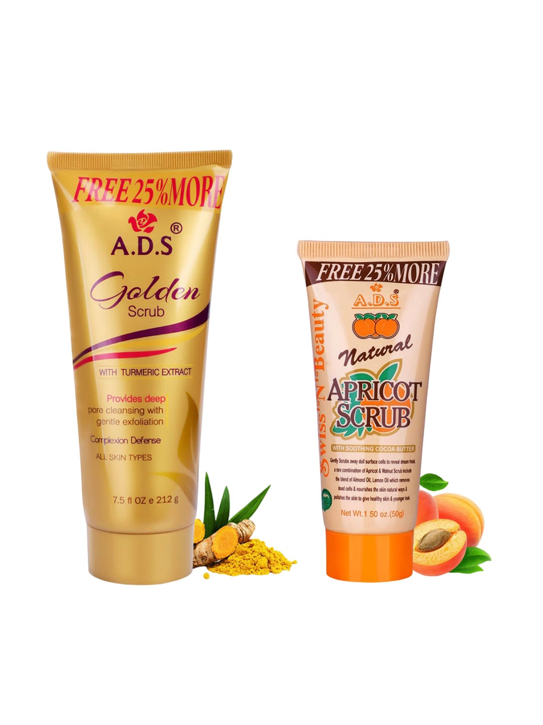 

A.D.S Apricot & Golden Scrub With Soothing Cocoa Butter -212g + 50g, Na
