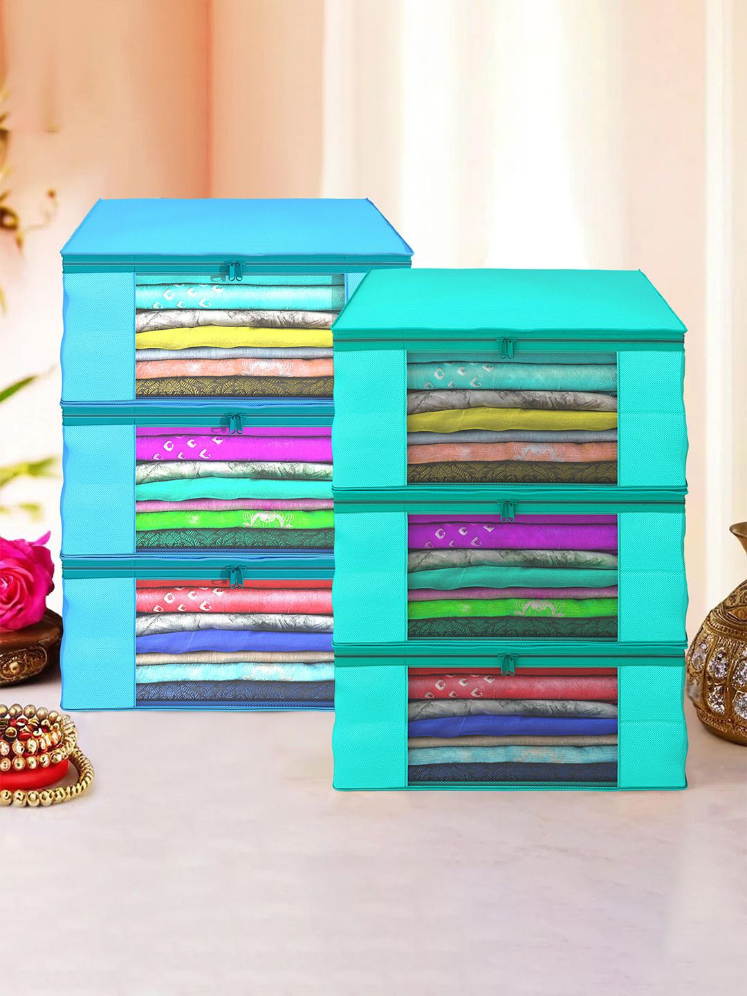 

Kuber Industries Green Set of 6 Regular Drawer Organiser Organisers