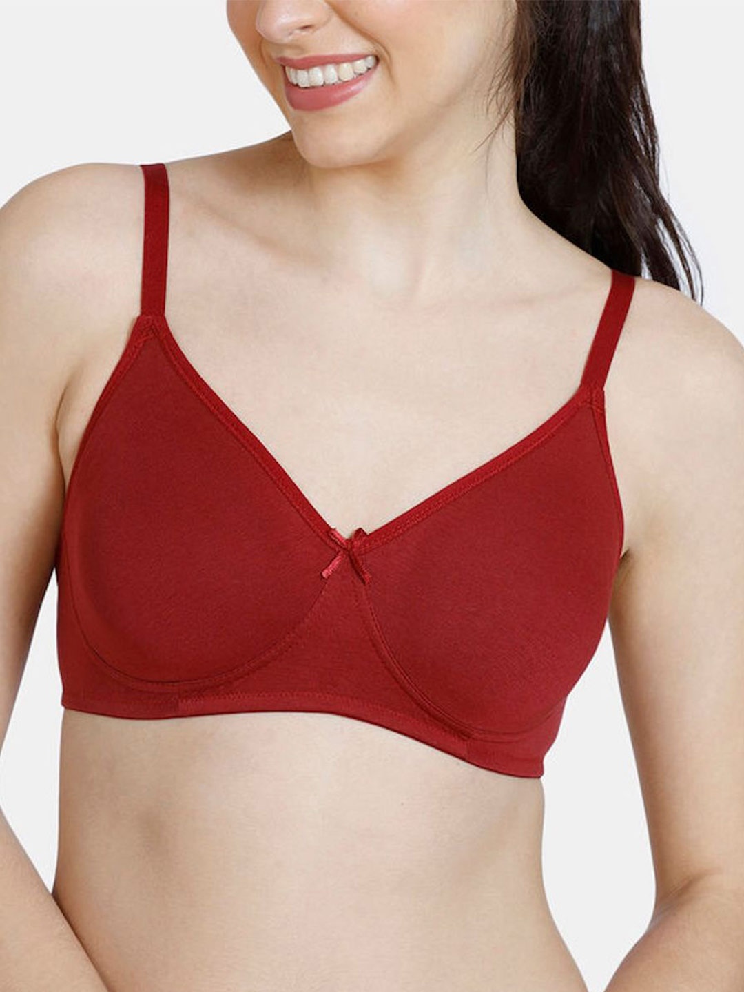 

DressBerry full Coverage Non Padded Solid Bra, Maroon