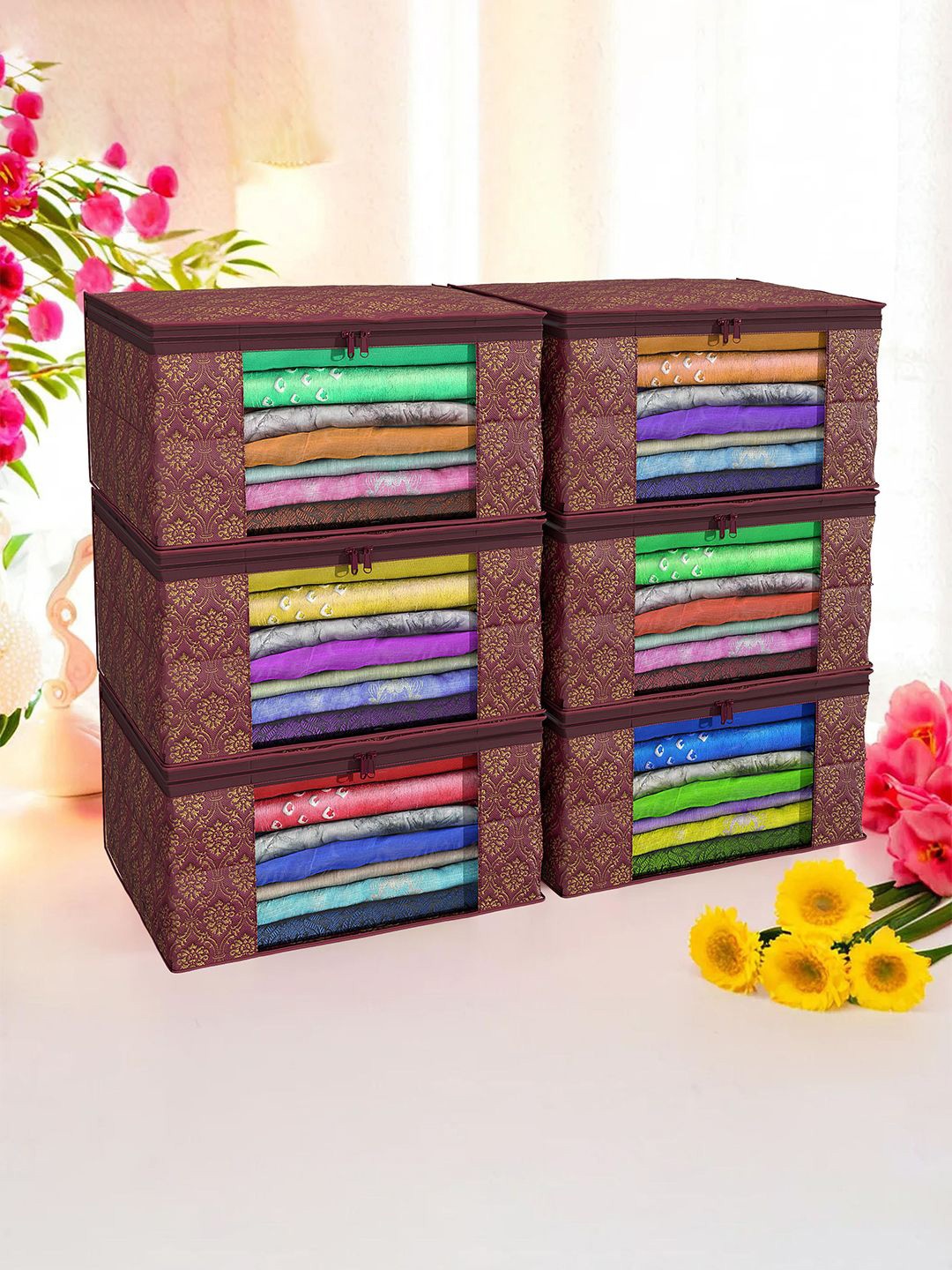 

Kuber Industries Maroon Set of 6 Regular Drawer Organiser Organisers