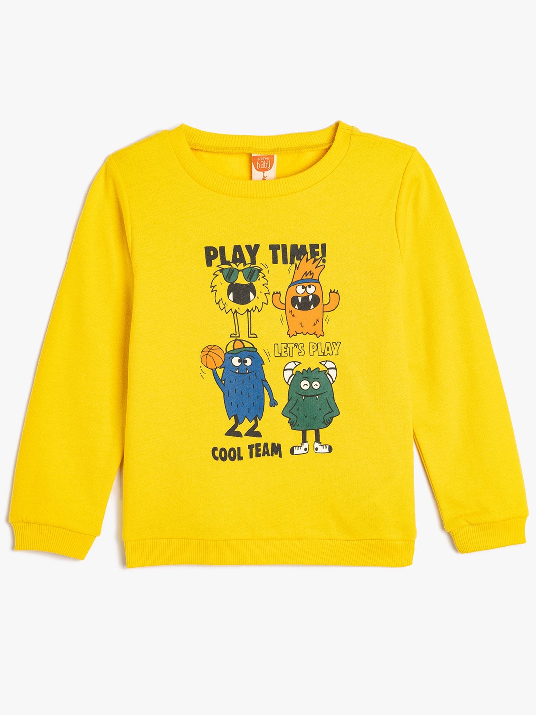 

Koton Boys Graphic Printed Sweatshirt, Yellow