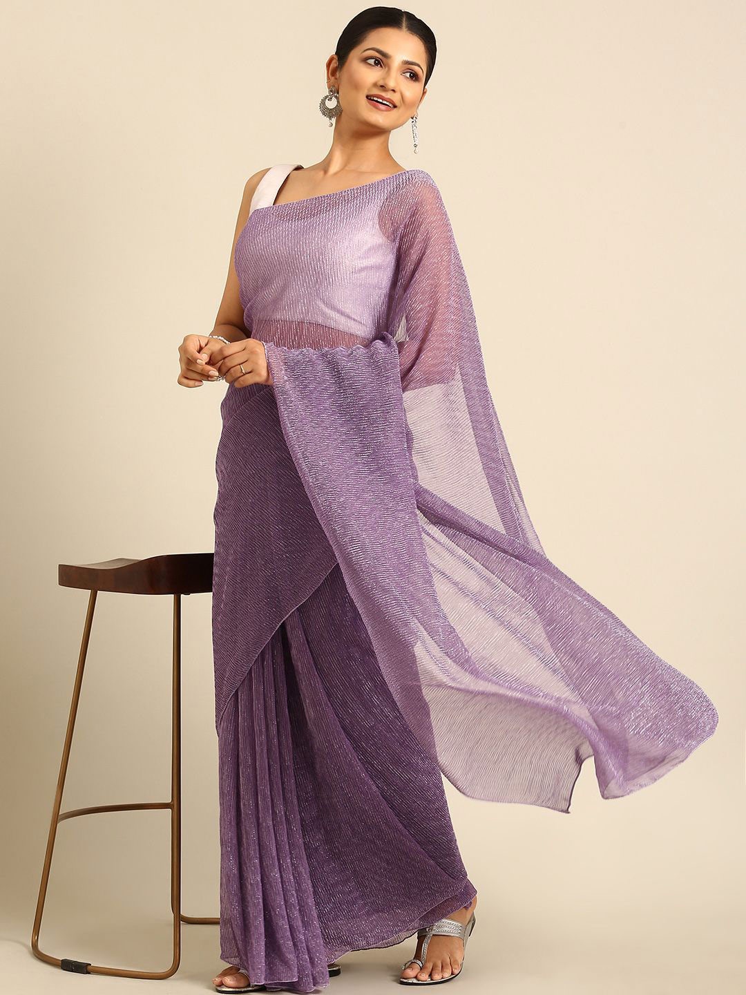 

all about you Woven Design Designer Saree, Lavender