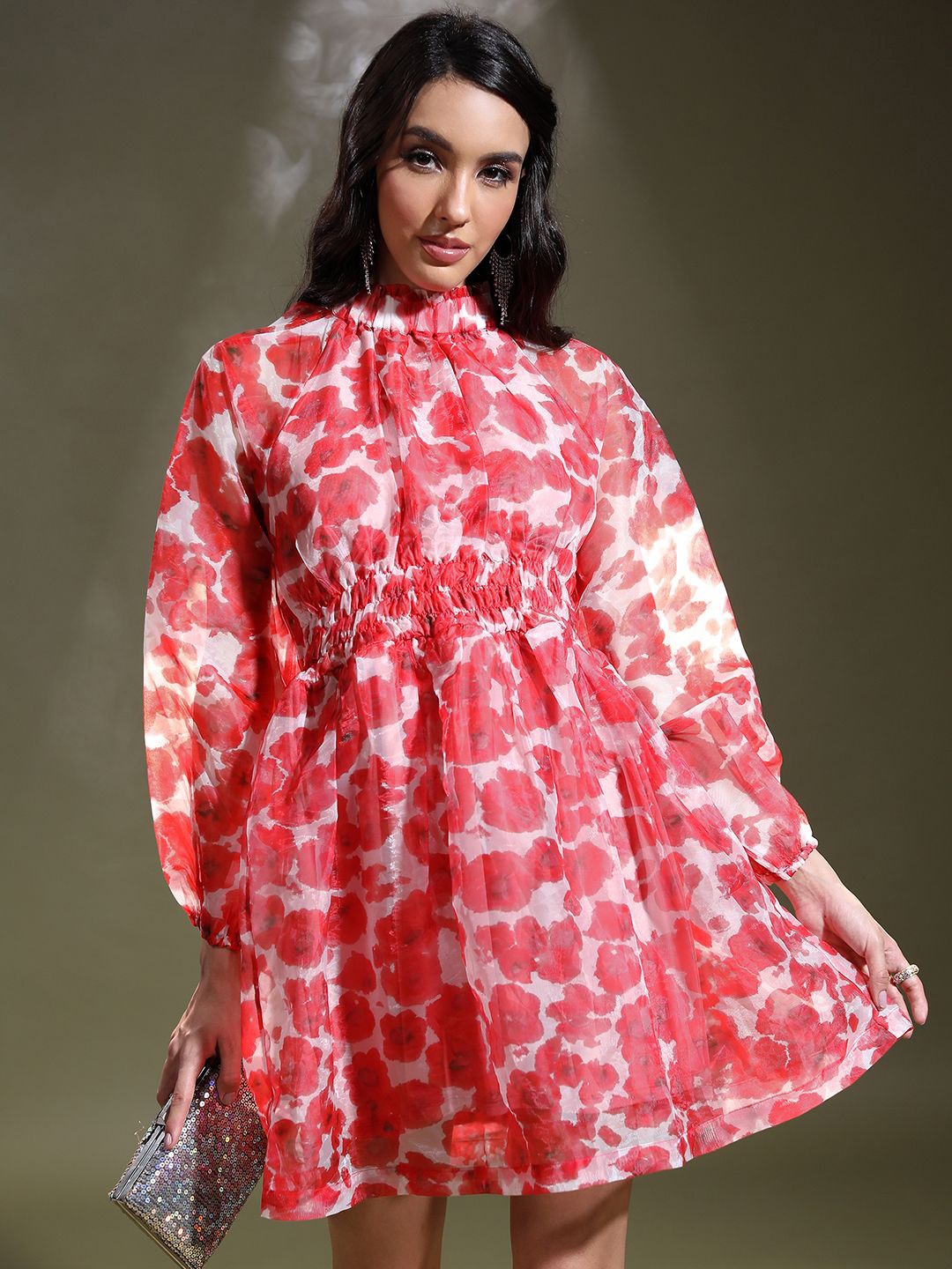 

Tokyo Talkies Women Floral Printed Fit & Flare Dress, Pink
