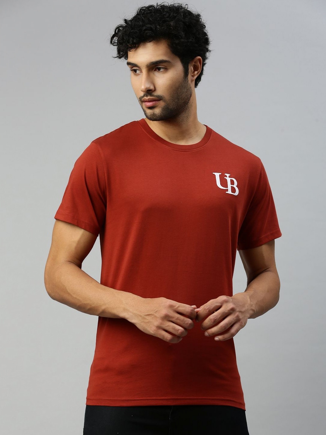 

Unibro Men 2 Applique T-shirt, Brown
