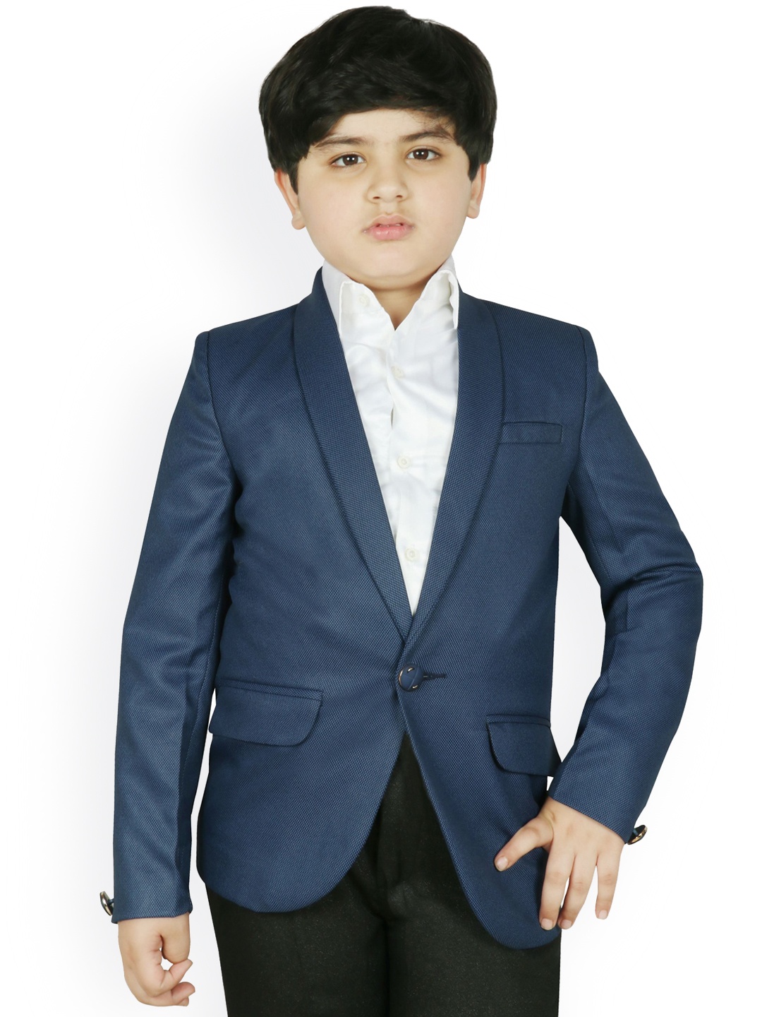 

SG YUVRAJ Boy Single Breasted Blazer, Navy blue