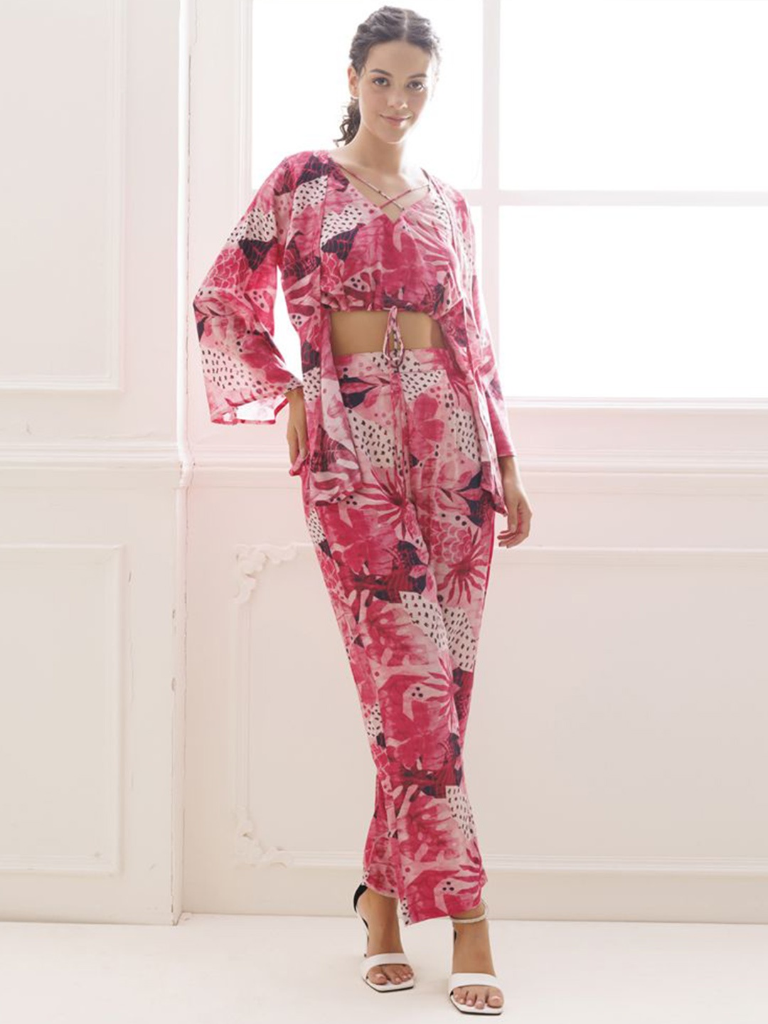 

Ragavi Printed Long Sleeve Top & Trouser Co-Ords, Pink