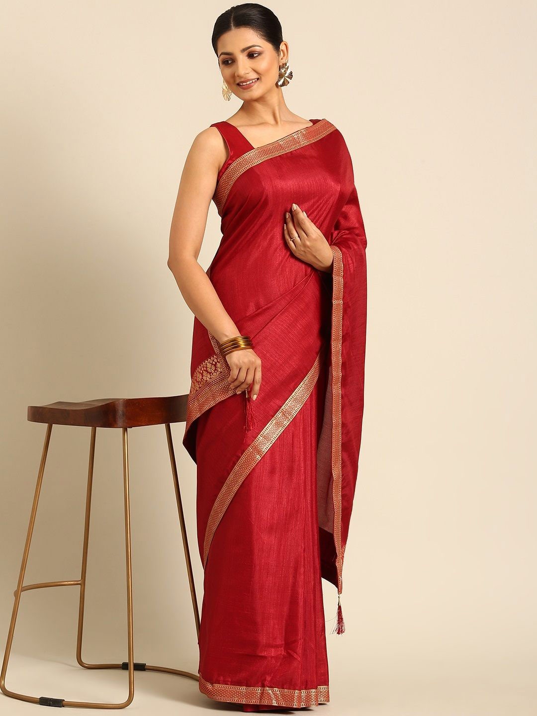 

all about you Silk Blend Saree, Maroon