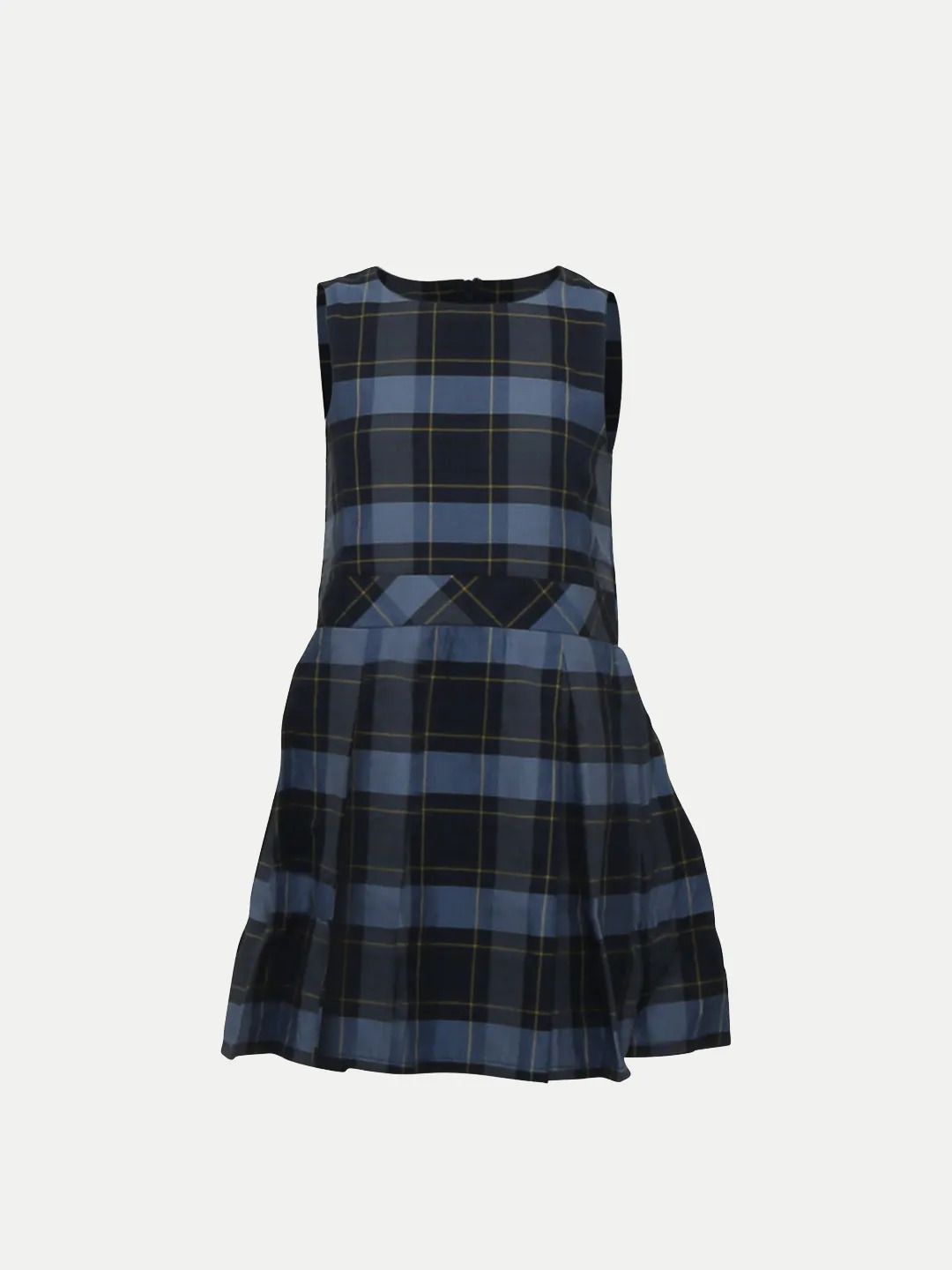 

BAESD Women Checked Printed Fit & Flare Dress, Blue