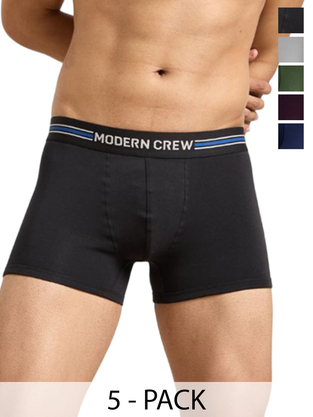 

MODERN CREW Pack Of 3 CoolSense Cotton Trunks MC5-ST-CT-JGRPB, Green