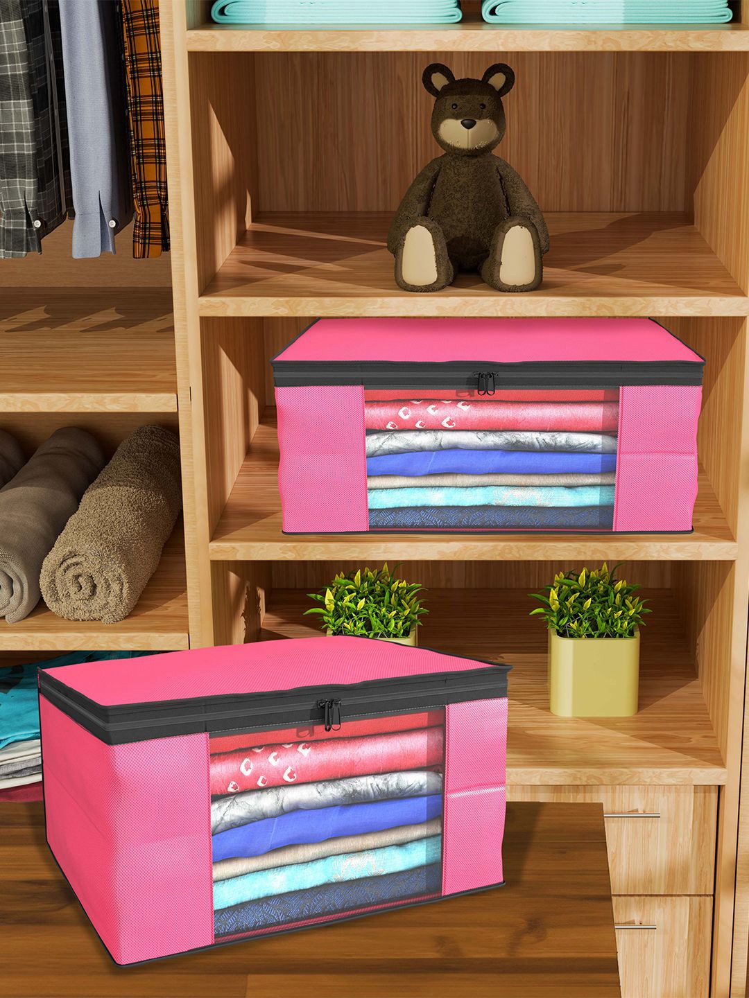 

Kuber Industries Pink Set of 12 Regular Drawer Organiser Organisers