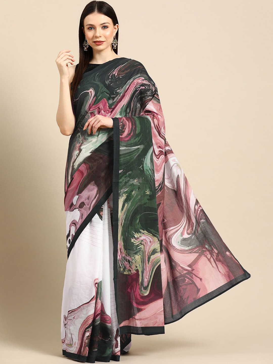 

BUTA BUTI Pure Cotton Saree, Brown