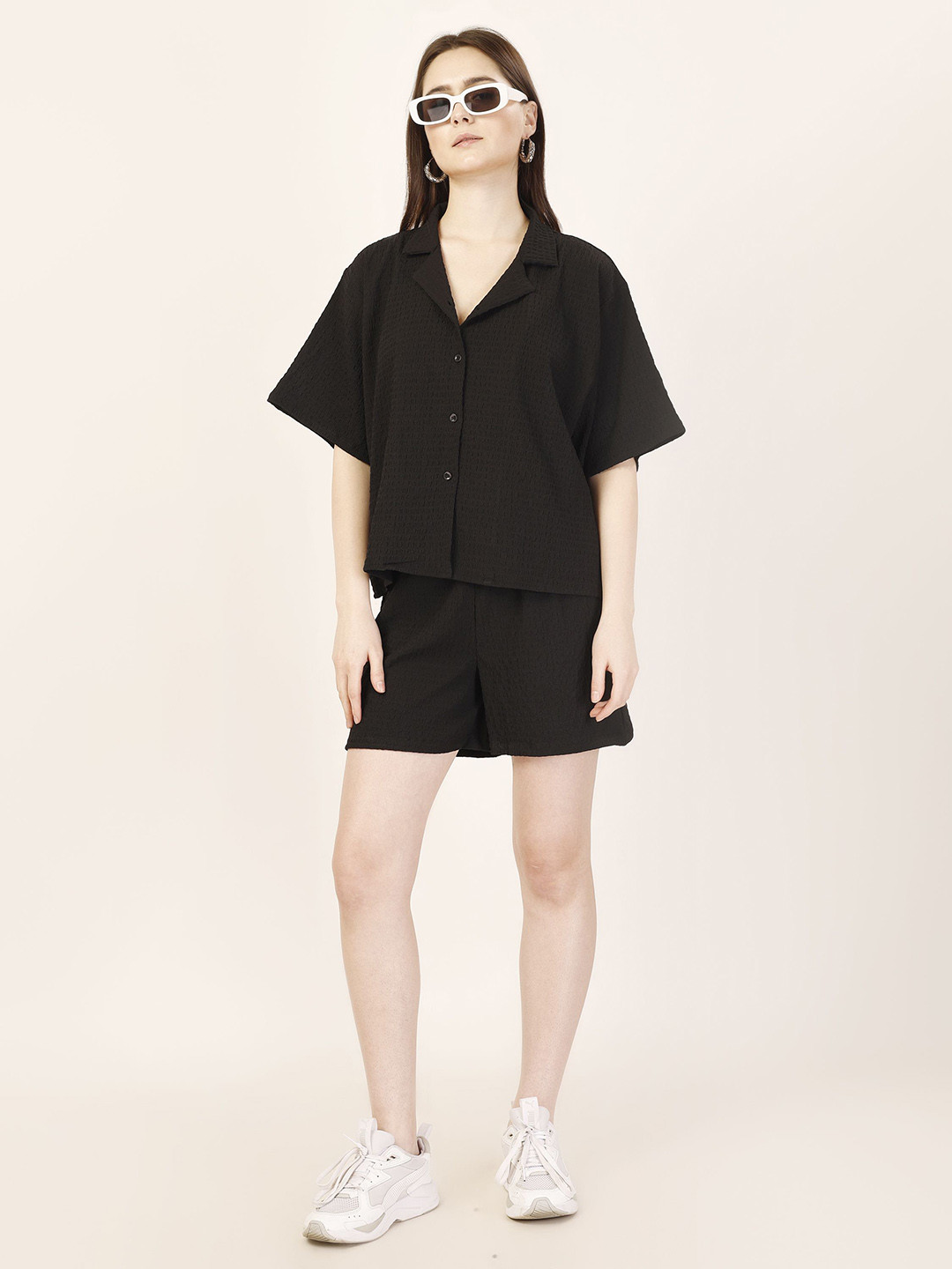 

Murcia Shirt With Shorts Co-Ords, Black