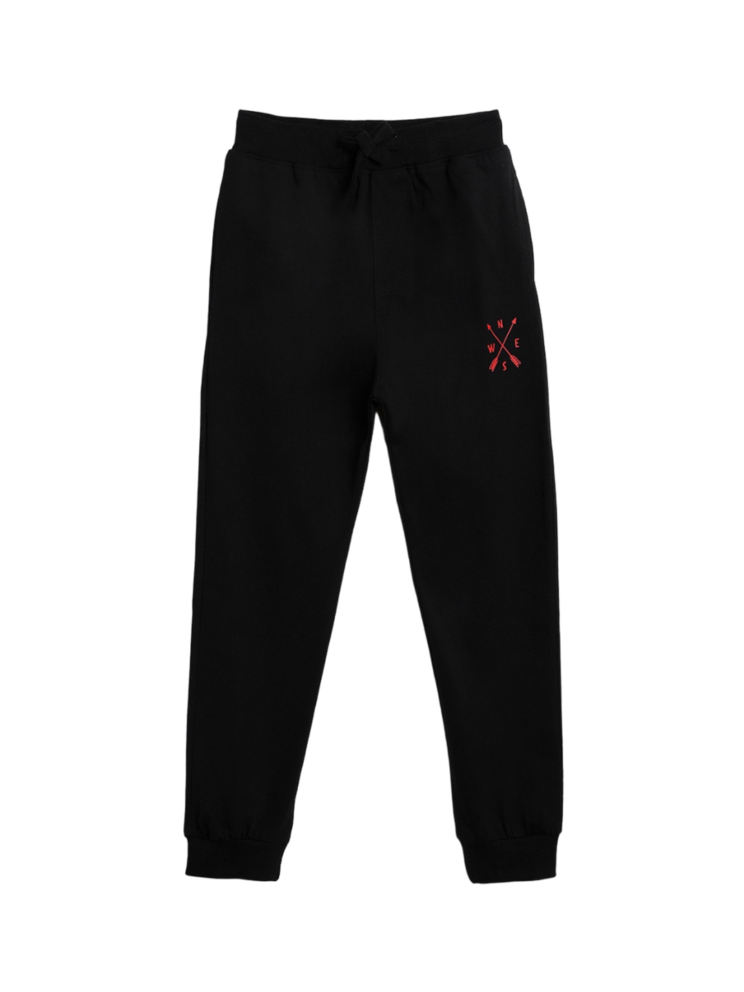 

Campana Boys Printed Cotton Mid-Rise Joggers, Black