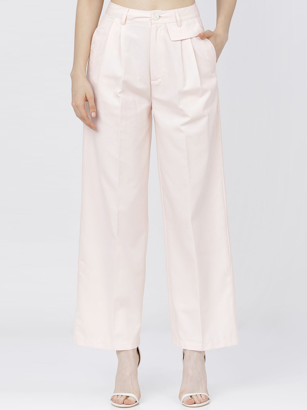 

Tokyo Talkies Women Pleated Trousers, Pink