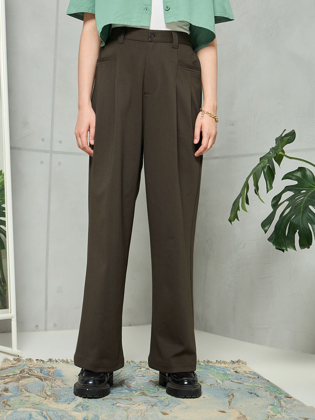 

Bewakoof Women Korean Pants, Brown